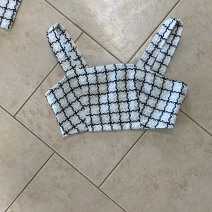 ALSO SOLD IN A SET*check page for a separate listing*White and black crop top